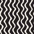 Vector Seamless Black and White Hand Drawn Wavy Lines Pattern Royalty Free Stock Photo