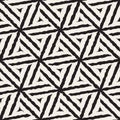 Vector Seamless Black And White Hand Painted Line Geometric Hexagonal Stars Pattern Royalty Free Stock Photo