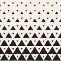 Vector Seamless Black And White Hand Painted Line Geometric Triangles Halftone Gradient Pattern