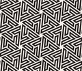 Vector Seamless Black And White Hexagonal Geometric Star Maze Islamic Line Pattern Royalty Free Stock Photo