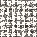 Vector Seamless Black And White Irregular Maze Lines Pattern