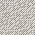 Vector Seamless Black and White Irregular Rounded Dash Diagonal Lines Pattern Royalty Free Stock Photo