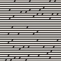 Vector Seamless Black and White Irregular Rounded Dash Lines Pattern Royalty Free Stock Photo