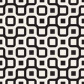 Vector Seamless Black And White Irregular Wavy Lines Geometric Pattern Royalty Free Stock Photo