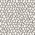 Vector Seamless Black and White Jagged Lines Mosaic Pattern