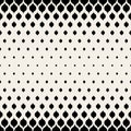 Vector Seamless Black & White Leaf Shape Halftone Pattern Royalty Free Stock Photo
