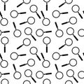 Vector Seamless Black and White magnifying glass Pattern Background