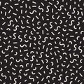 Vector Seamless Black and White Memphis Lines Jumble Pattern