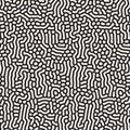 Vector Seamless Black and White Organic Lines Pattern