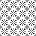 Vector seamless Black and White repeated design circles flowers white background vector illustrations