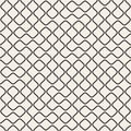 Vector Seamless Black and White Round Line Grid Geometric Pattern