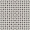 Vector Seamless Black and White Rounded Circle Maze Line Truchet Pattern