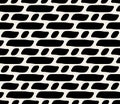 Vector Seamless Black And White Rounded Dashed Lines Pattern