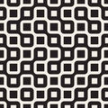 Vector Seamless Black And White Rounded Irregular Maze Lines Pattern