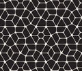 Vector Seamless Black and White Rounded Lace Pattern Royalty Free Stock Photo