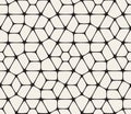 Vector Seamless Black and White Rounded Lace Pattern Royalty Free Stock Photo