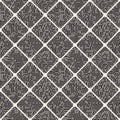 Vector Seamless Black and White Rounded Rhombus Pavement Fillesd With Maze Lines Pattern