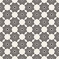 Vector Seamless Black and White Rounded Star Burst Lines Shape Pattern Royalty Free Stock Photo