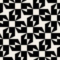 Vector Seamless Black And White Rounded Triangle Square Star Geometric Pattern