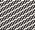 Vector Seamless Black and White Rounded Wavy Diagonal Line Ellipse Pattern