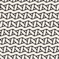 Vector Seamless Black and White Rounded ZigZag Line Circles and Rectangles Pattern Royalty Free Stock Photo