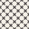 Vector Seamless Black And White Simple Cross Square Pattern Royalty Free Stock Photo