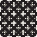 Vector Seamless Black And White Simple Cross Square Pattern Royalty Free Stock Photo