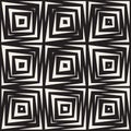 Vector Seamless Black And White Square Lines Pattern