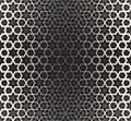 Vector Seamless Black And White Star Cube Geometric Grid Halftone Line Pattern