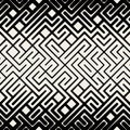 Vector Seamless Black and White Stripes Line Geometric Maze Square Pattern