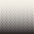 Vector Seamless Black And White Transition Halftone Hexagonal Grid Pattern