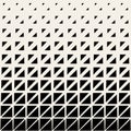 Vector Seamless Black And White Triangle Grid Halftone Pattern