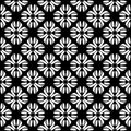 Vector Seamless black and whitel Floral Organic Triangle Lines Hexagonal Geometric Pattern