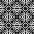 Vector Seamless black and whitel Floral Organic Triangle Lines Hexagonal Geometric Pattern