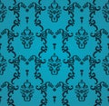 Vector seamless blue pattern with art ornament. Vintage elements for design in Victorian style. Ornamental lace tracery Royalty Free Stock Photo