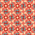 Vector Seamless Blue Pink Color Geometric Ethnic Quilt Pattern Royalty Free Stock Photo