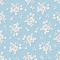 Seamless blue and white floral pattern. Vector illustration. Royalty Free Stock Photo