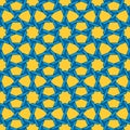 Vector Seamless Blue Yellow Islamic Interlacing Line Star Geometric Pattern