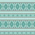 Vector seamless boho pattern. Blue geometric background in ethnic style