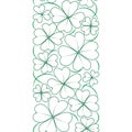 Vector seamless border with conture clover leaves. St. Patrick's day pattern