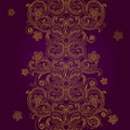 Vector seamless border, floral element for design. Royalty Free Stock Photo