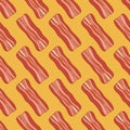 Vector seamless breakfast pattern with bacon slices