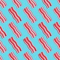 Vector seamless breakfast pattern with bacon slices