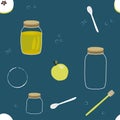 Vector seamless breakfast pattern. Doodle background