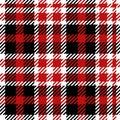 Vector seamless buffalo plaid pattern in red, white and black.Autumn,Christmas Tartan print background Royalty Free Stock Photo