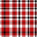 Vector seamless buffalo plaid pattern in red, white and black.Autumn,Christmas Tartan print background Royalty Free Stock Photo
