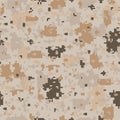 Vector seamless camouflage pattern - fashion endless design. Pixel desert brown texture. Trendy repeatable background