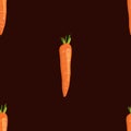 Seamless pattern isolated color carrot on dark background Royalty Free Stock Photo