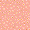 Vector seamless chamomiles pattern on pink background Royalty Free Stock Photo