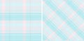 Vector seamless check of fabric textile pattern with a plaid texture background tartan. Set in cream colors. Wide grid patterns in Royalty Free Stock Photo